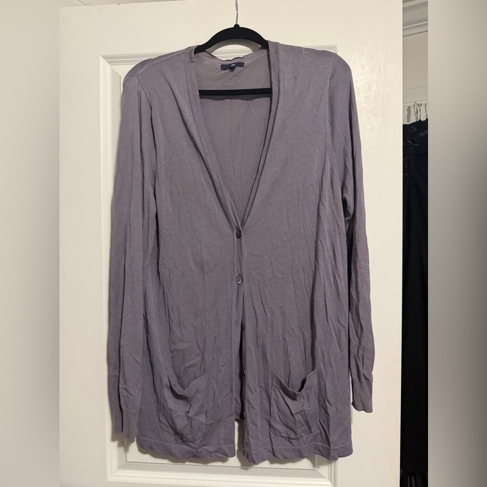 GAP Women's Lavender Cardigan Sweater XL
